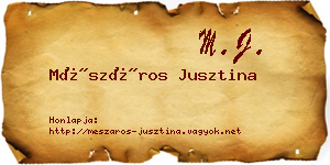 Mészáros Jusztina névjegykártya