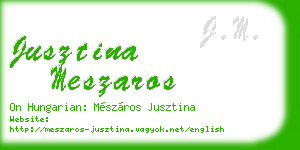 jusztina meszaros business card